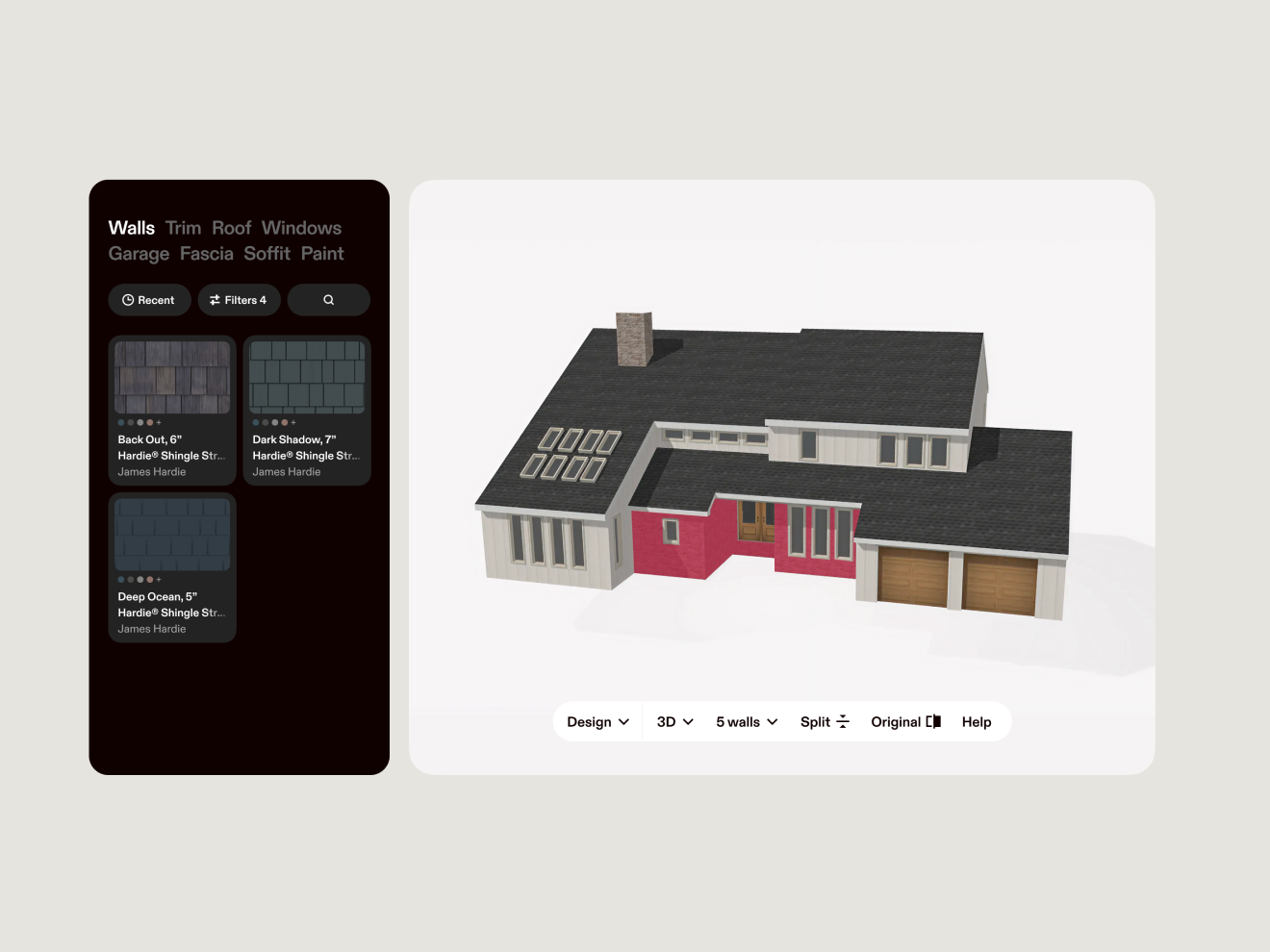 A two-story home being redesigned in 3D.