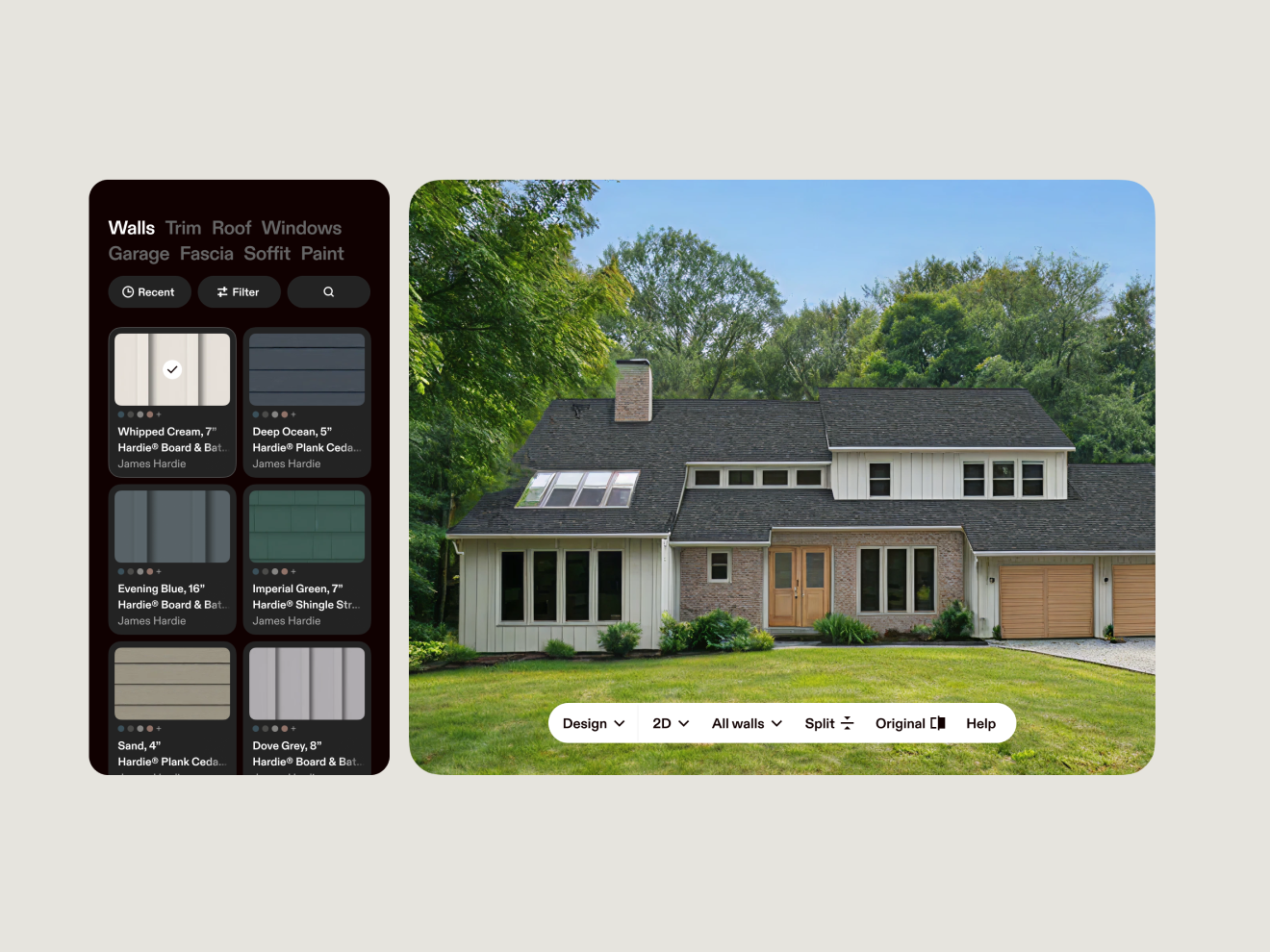 A two-story home in the process of being redesigned in 2D.