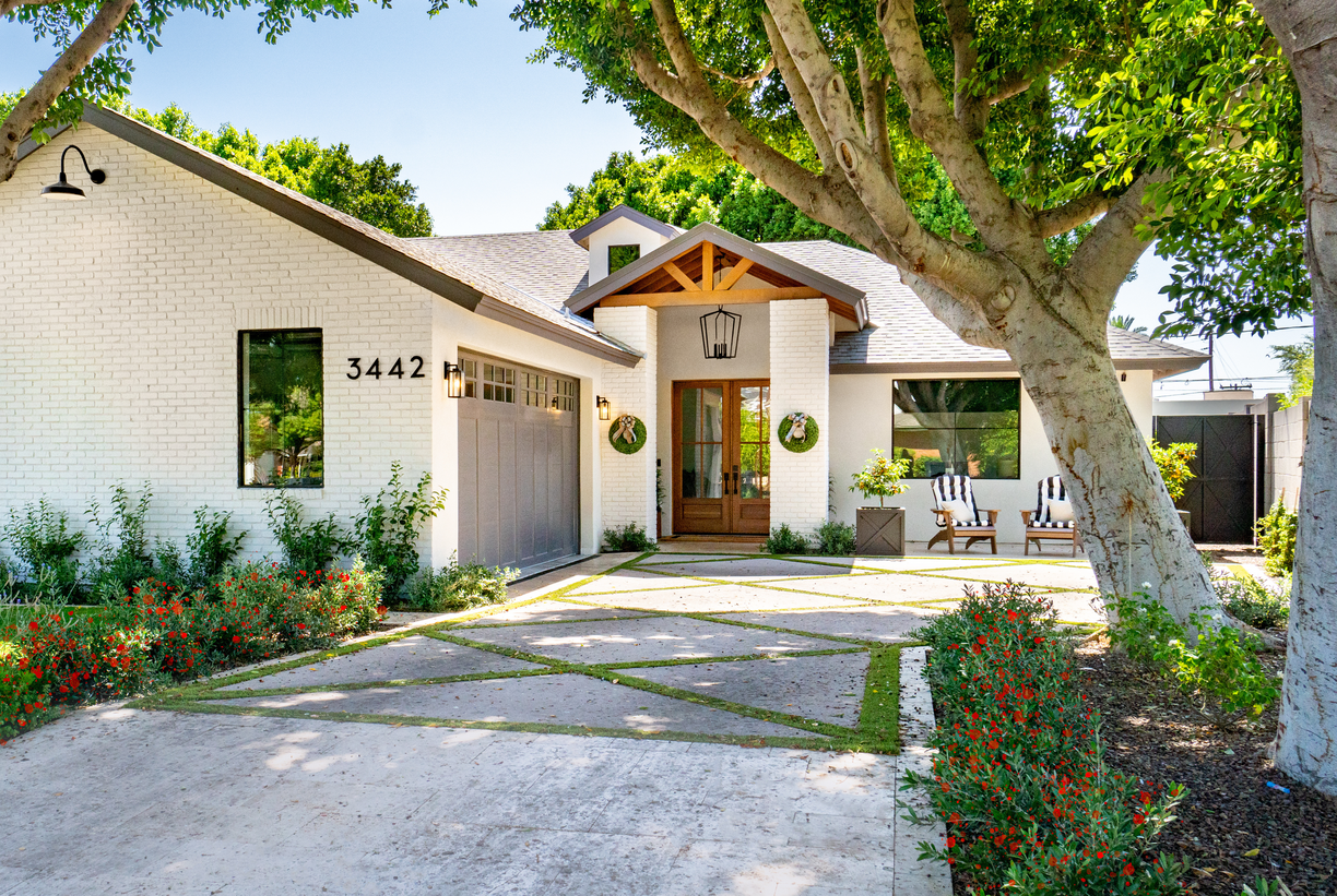 exterior renovation with house number