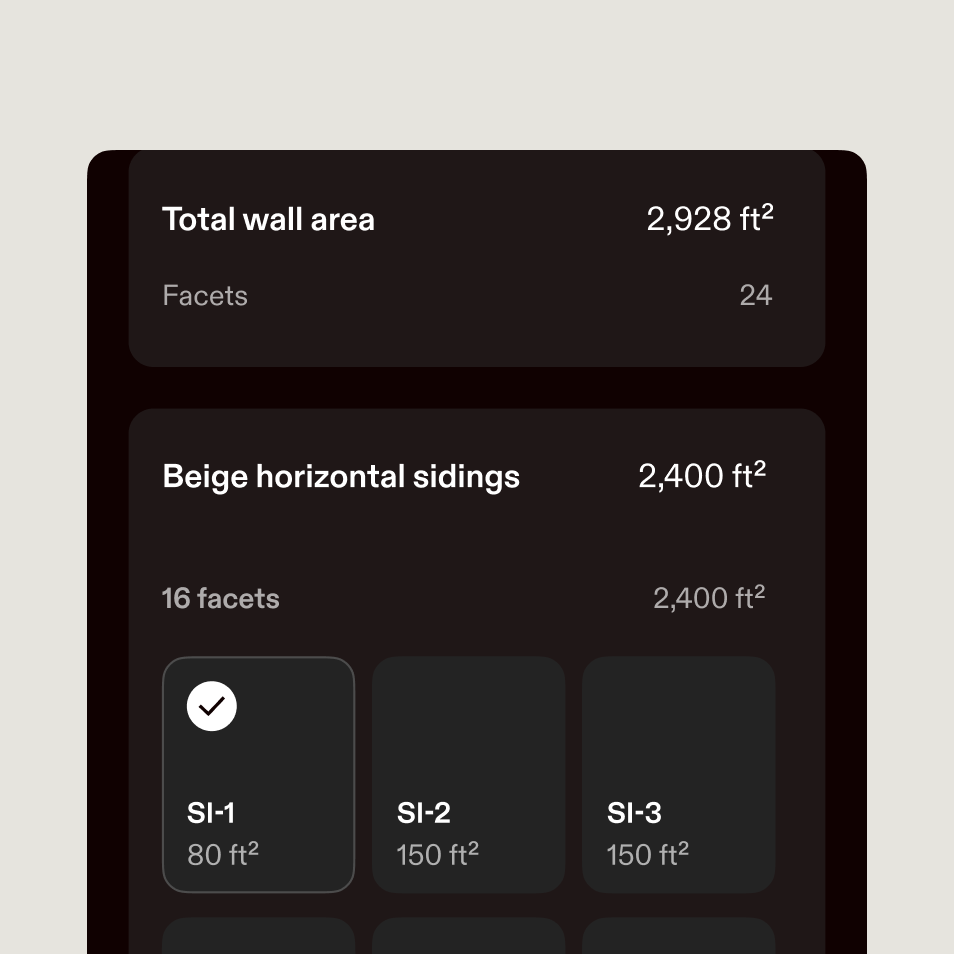 A cropped image of the Hover measurements interface